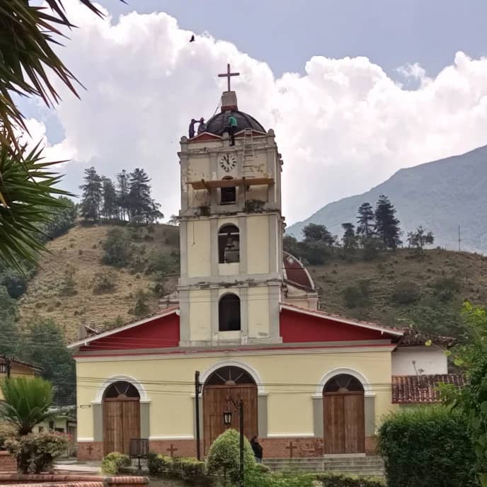 Avanza segunda etapa para renovar iglesia Nuestra Señora del Carmen de Canaguá