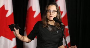 Ministra de Asuntos Exteriores de Canadá, Chrystia Freeland.