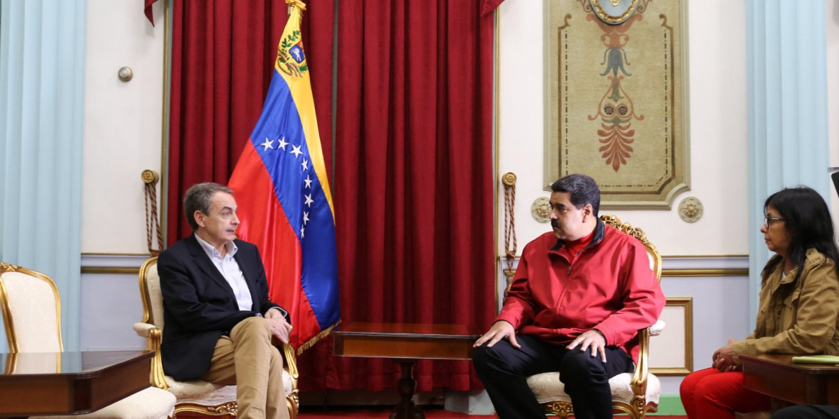 Maduro se reunió con Zapatero en Miraflores