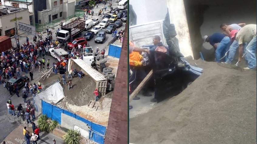 Alcalde de Chacao informó sobre el fallecimiento de una persona tras voltearse camión de arena