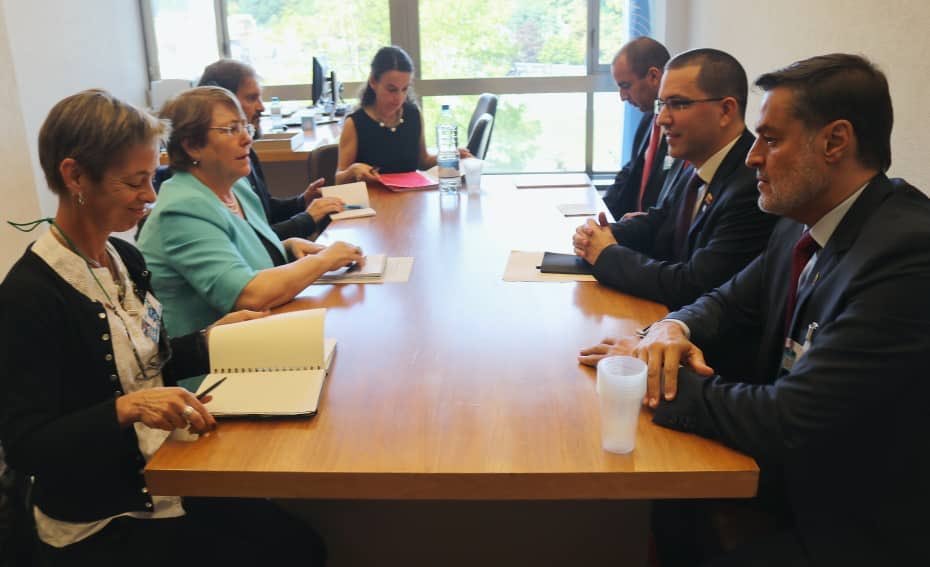 Arreaza sostuvo reunión con Alta Comisionada de los DDHH de la ONU Michelle Bachelet