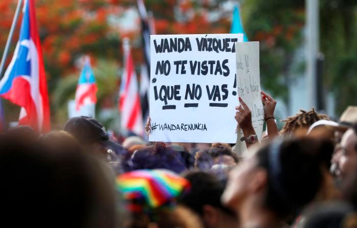 Puerto Rico protesta contra posible sucesora Rosselló, Wanda Vázquez