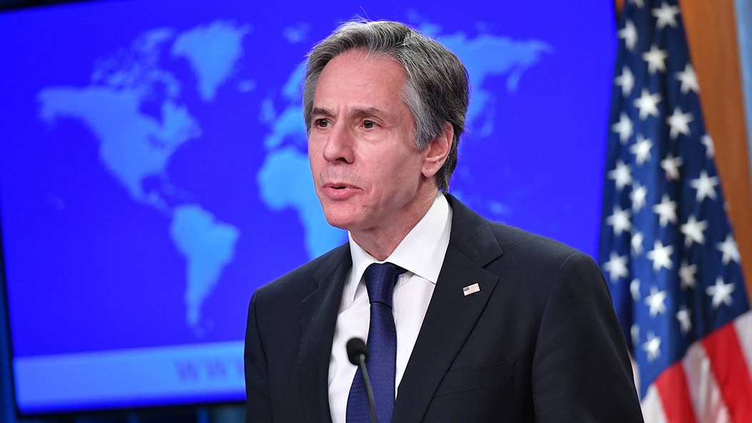 FILE PHOTO: U.S. Secretary of State Antony Blinken speaks during the release of the "2020 Country Reports on Human Rights Practices" at the State Department in Washington, DC, U.S., March 30, 2021. Mandel Ngan/Pool via REUTERS/File Photo