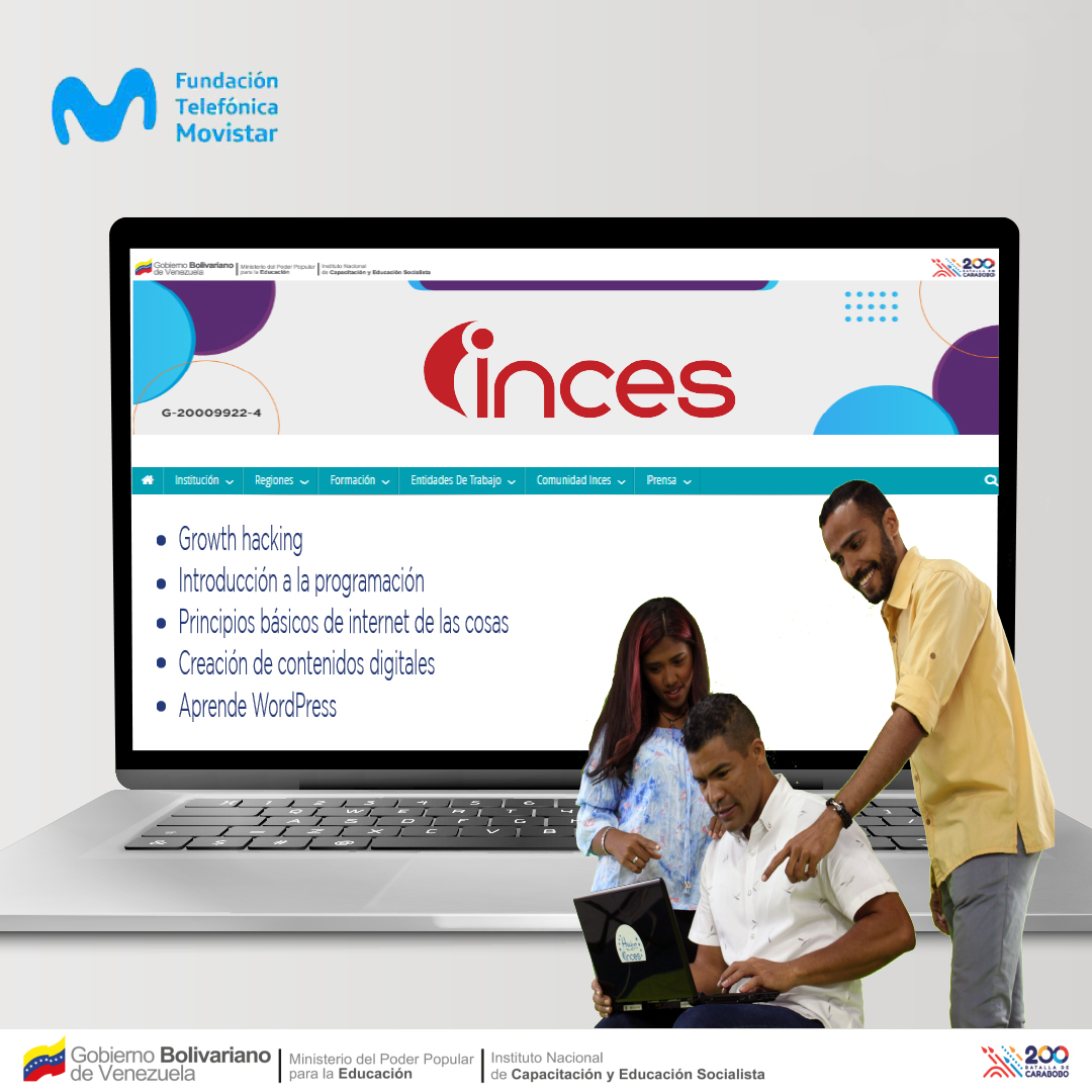Inces y Telefónica ofrecen 32 cursos en línea en competencias digitales