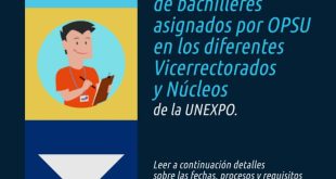 Unexpo realiza preinscripciones y censo para alumnos nuevo ingreso