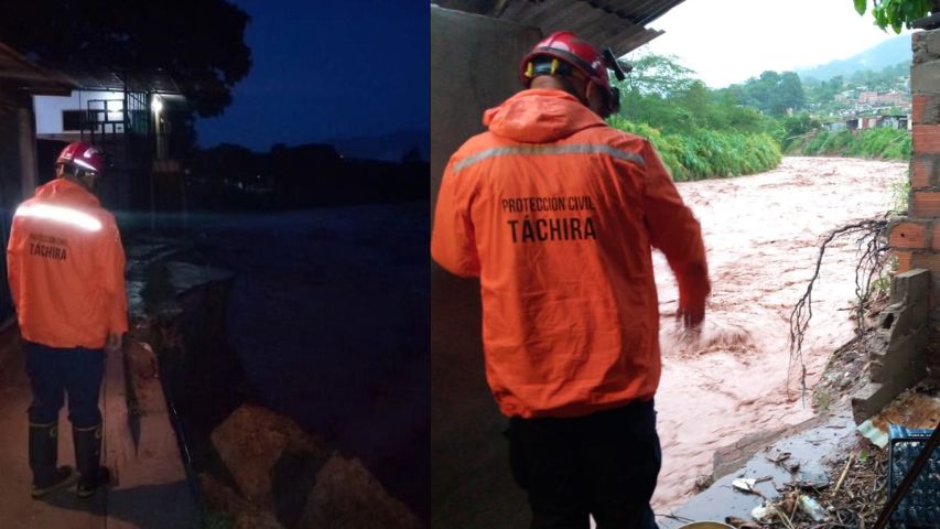 Intensas precipitaciones en Táchira ocasionan riesgo a seis familias